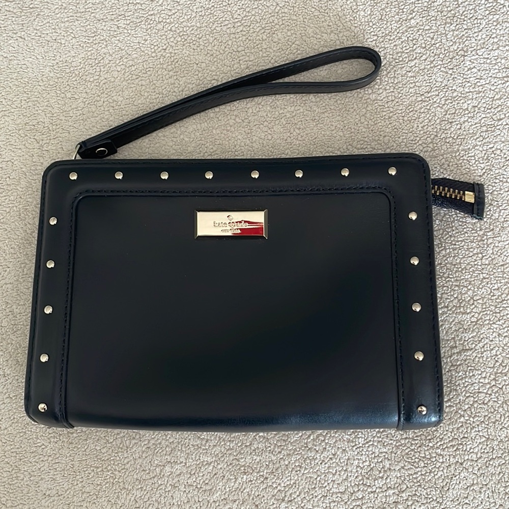 NWOT Kate Spade black leather wristlet